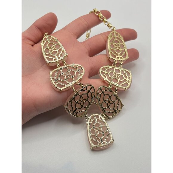 Kendra Scott Gold-Plated Necklace With Rose Quartz Accents - Picture 6 of 6